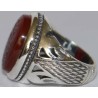 Iran Islam Shia YA FATIMAH AL-ZAHRA carved in Nice Arabic Calligraphy on Natural Agate Sterling Silver 925 Ring