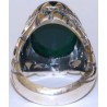 Iran Islam Shia MUHAMMAD HABIB ALLAH Engraved on Natural Chrysoprase Green Agate Sterling Silver 925 Ring