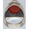 Iran Islam Shia "Wilayat of Ali is Fortress of Tawhid" Engraved on Natural Agate Sterling Silver 925 Ring