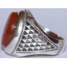 Iran Islam Shia "Wilayat of Ali is Fortress of Tawhid" Engraved on Natural Agate Sterling Silver 925 Ring