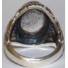 Iran Islam Shia "Wilayat of Ali is Fortress of Tawhid" Engraved on Natural Dur-e Najaf Sterling Silver 925 Ring