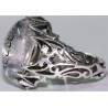 Iran Islam Shia "Wilayat of Ali is Fortress of Tawhid" Engraved on Natural Dur-e Najaf Sterling Silver 925 Ring