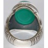 Iran Islam Shia "Wilayat of Ali is Fortress of Tawhid" Engraved on Natural Chrysoprase Green Agate Sterling Silver 925 Ring
