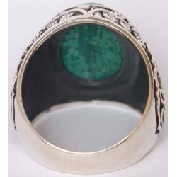 Iran Islam Shia Imam Ali Name Natural Malachite Gemstone Sterling Silver 925 Ring