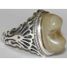 Iran Natural Eye Agate Aqeeq Aqiq Akik Protection Gemstone Sterling Silver 925 Ring