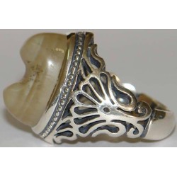 Iran Natural Eye Agate Aqeeq Aqiq Akik Protection Gemstone Sterling Silver 925 Ring