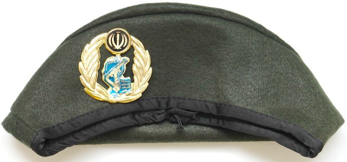 Iran Military Islamic Revolutionary Guards Corps ( Sepah-e Pasdaran, IRG, IRGC ) Commandos Green Beret Hat & Badge