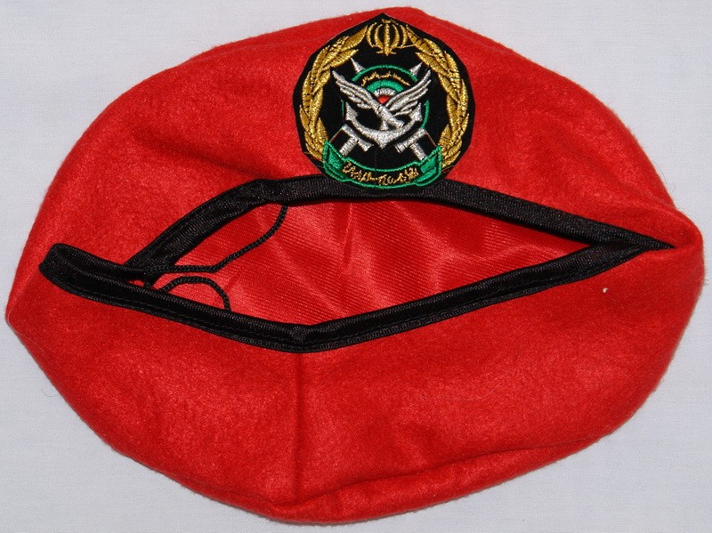 Iran Military Artesh Ground Forces Commandos Red Beret Hat & Patch