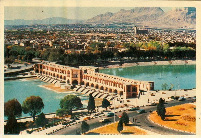 Iran Khaju Bridge, Isfahan, Viewcard Postcard