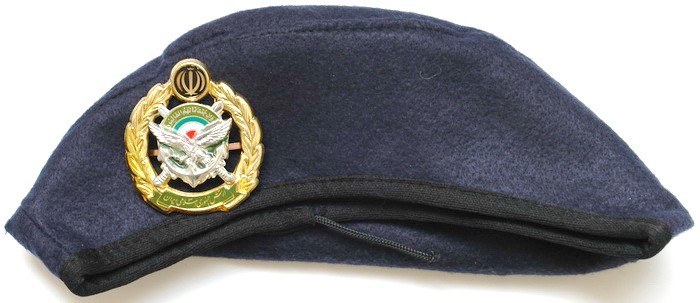 Iran Military Artesh Navy Iranian Marines Dark Blue Beret Hat + Badge