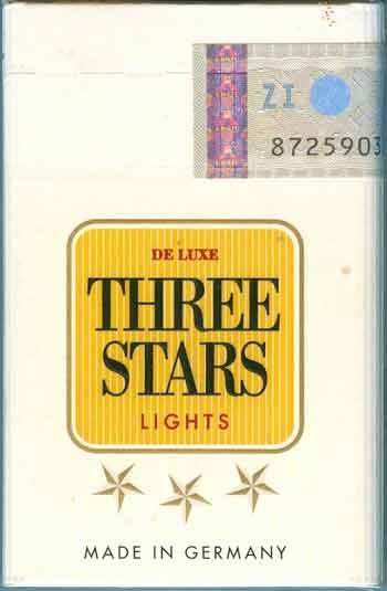 Germany German THREE STARS LIGHTS King Size with Iran Tax Label & Persian Health Warning Unopened Full Cigarette Pack