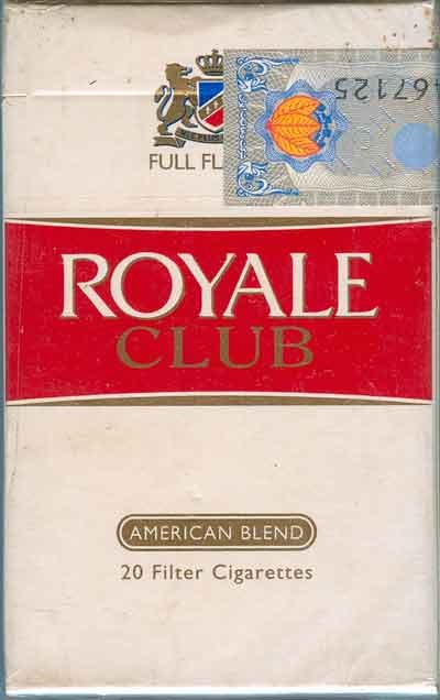 France French ROYALE CLUB with Iran Tax Label & Persian Health Warning Unopened Full Cigarette Pack