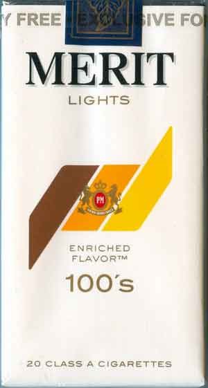 MERIT Lights 100's Unopened Full Cigarette Pack