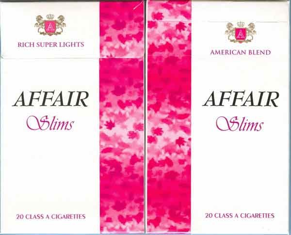 AFFAIR Slims with Arabic Health Warning Text Unopened Full Cigarette Pack