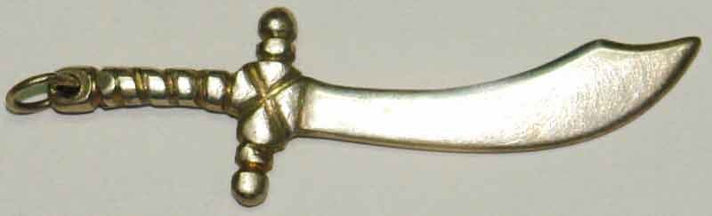 Iran Islam Arab Arabic Large Size Sterling Silver 925 Sword Pendant Necklace