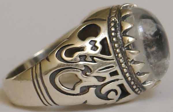 Iran Islam Shia Imam ALI-ON MA' AL-HAQQ Natural Dur-e Najaf Sterling Silver 925 Ring