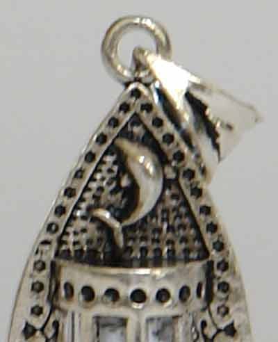 Islam Shia Joshan Saghir Dua Amulet Taweez Tawiz with Dolphin Fish Sterling Silver 925 Pendant Necklace