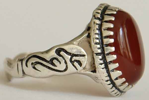 Iran Islam Shia Imam ALI A.S. Name Natural Agate Aqeeq Aqiq Akeek Sterling Silver 925 Ring