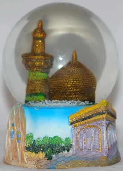Iran Islam Shia Mashhad Imam Reza Holy Shrine with Hand-Painted 3D Thick Pictures Desk / Table Decoration Water Ball