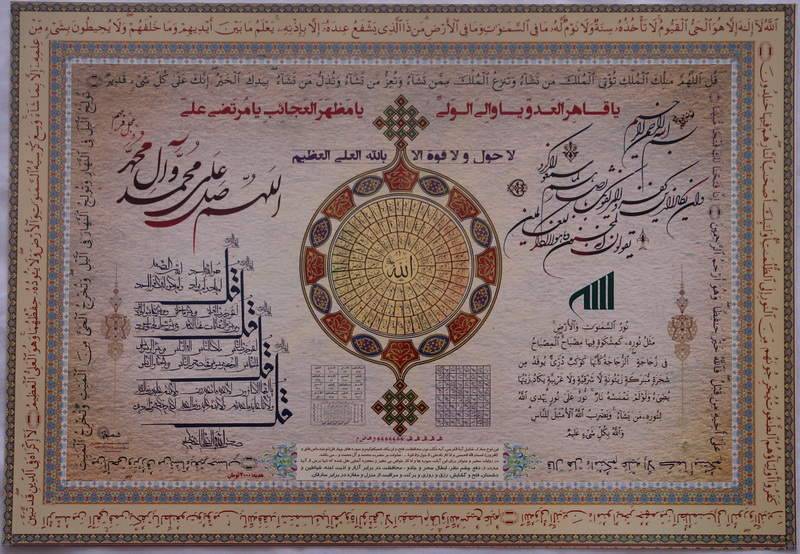Iran Islam Shia Quran Quranic Mysterious Sciences Charm Talisman Black & White Magic Poster