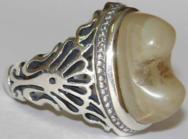 Iran Natural Eye Agate Aqeeq Aqiq Akik Protection Gemstone Sterling Silver 925 Ring