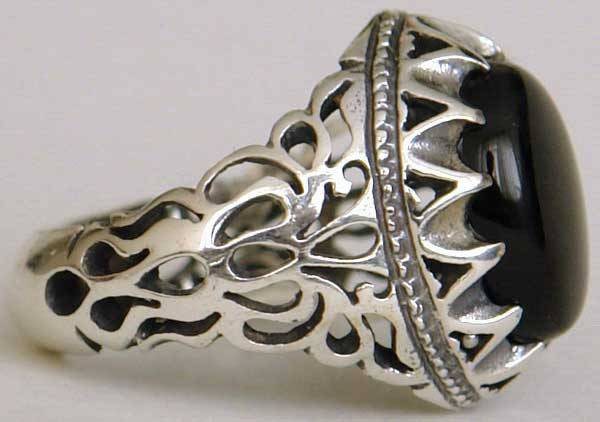 Iran Islam Shia Natural Onyx Agate Aqeeq Aqiq Akeek Sterling Silver 925 Ring