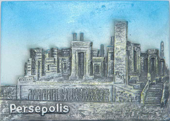 Iran Persepolis Takht-e Jamshid Relief of Tachara Château ( Palace of Darius the Great ) Hand-Painted 3D Polyresin Fridge Magnet