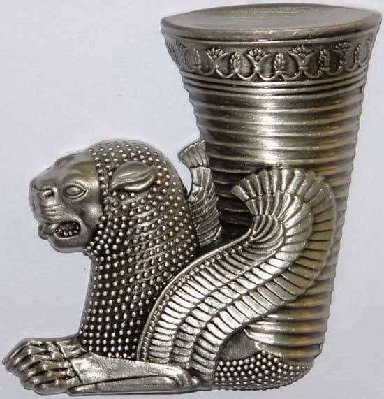 Iran Achaemenid Rhyton (Drinking Vessel) in the Shape of a Seated Lion-Monster from Hamadan 3D Metal Fridge Magnet