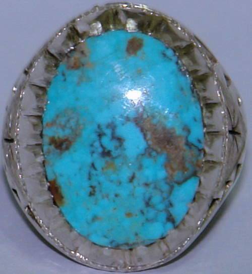 Iran Persian Natural Neyshabur Firoozeh Shajar Turquoise Handmade Sterling Silver 925 Ring