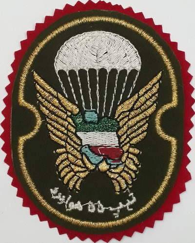 Iran Military Army 55th Airborne Brigade Special Forces Type I with Red Colour Cloth Background Patch