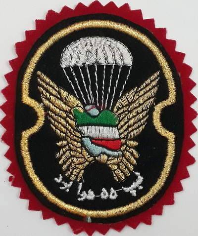 Iran Military Army 55th Airborne Brigade Special Forces Type II with Red Colour Cloth Background Patch