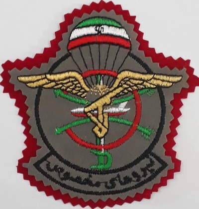 Iran Revolutionary Guards Saberin Commando Battalion AB Para Special Forces Type I Red Backing Cloth Sleeve Patch