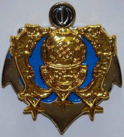 Iran Military Navy Special Forces 3rd Class (3 Star) Deep Sea Diving Diver & combat swimmer Scuba Metal Badge - New Type I