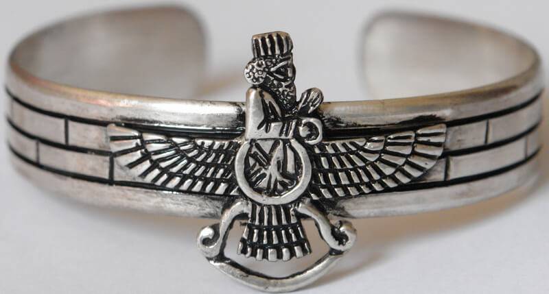 IRAN Persia Silver 900 Zoroastrian Farvahar Bracelet